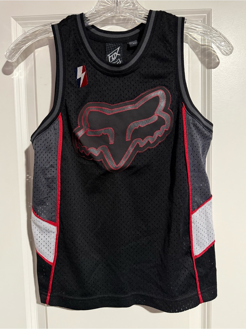 Vintage streetwear racing Fox Tank Top Mesh Jersey Size kids large L y2k